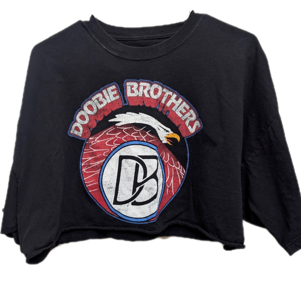 EARTHBOUND Black Graphic Crop Top